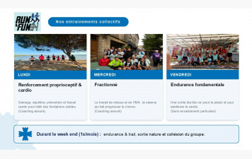 Nos entrainements hebdomadaires